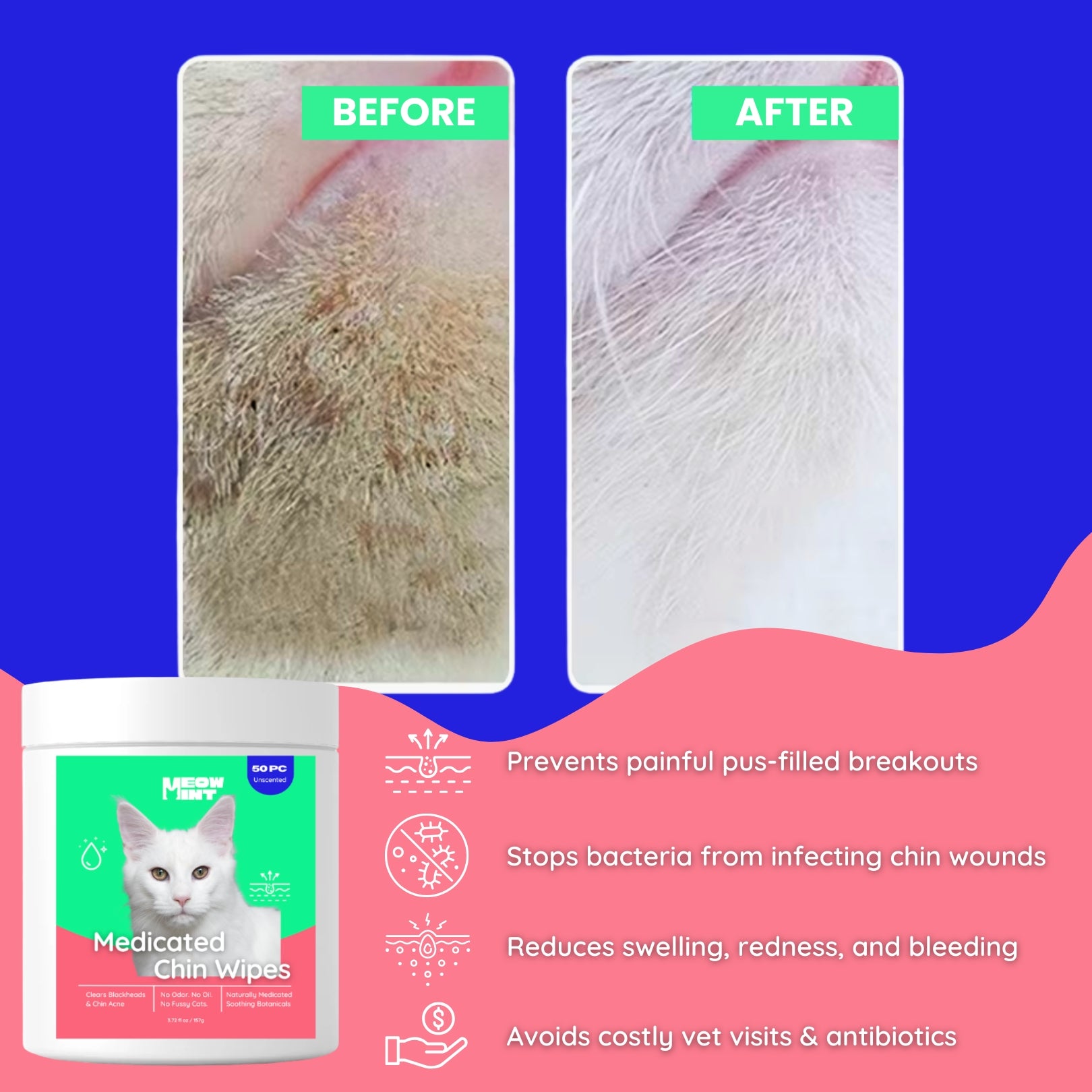 MeowMint™ Medicated Chin Wipes